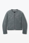 Alexander Wang grey veste de moto droite oversize