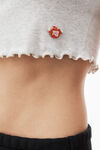 alexander wang 卷边下摆装饰苹果徽标缀饰微罗纹平纹针织婴儿 t 恤 light heather grey