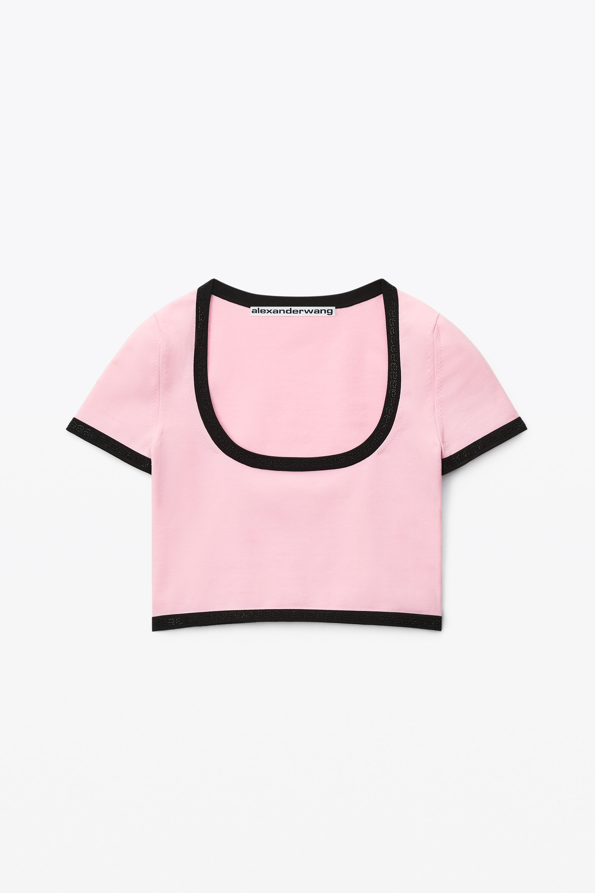 alexanderwang CONTRAST SCOOP NECK TEE IN COMPACT 