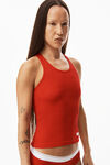 alexander wang racerback tank in ribbed cotton red