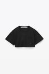 alexander wang crop tee in high twist jersey   black