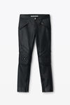 Alexander Wang black moto slim-leg trouser in lambskin leather