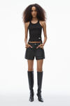 Alexander Wang black high-waist short in primal nappa lambskin leather
