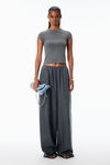 Alexander Wang grey crystal hotfix logo cotton baby tee
