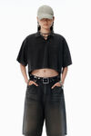 Alexander Wang black black logo cropped jersey tee