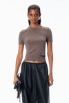 Alexander Wang brown t-shirt aus wolle mit kurzen ärmeln