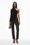 Alexander Wang black asymmetric long-sleeve top