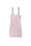 Alexander Wang washed pink lace 徽标装饰罗纹针织背心式迷你连衣裙