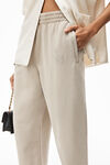 alexander wang puff logo sweatpant in structured terry clay
