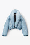 oversized cropped puffer jacket in nylon