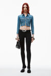 Alexander Wang classic medium indigo shrunken trucker cardi in denim