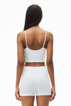 Alexander Wang white cropped ribbed cotton cami tank