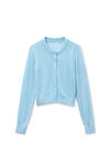 Alexander Wang blue cropped cardigan in clear bead hotfix