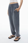 Alexander Wang washed asphalt puff logo sweatpant in structured terry