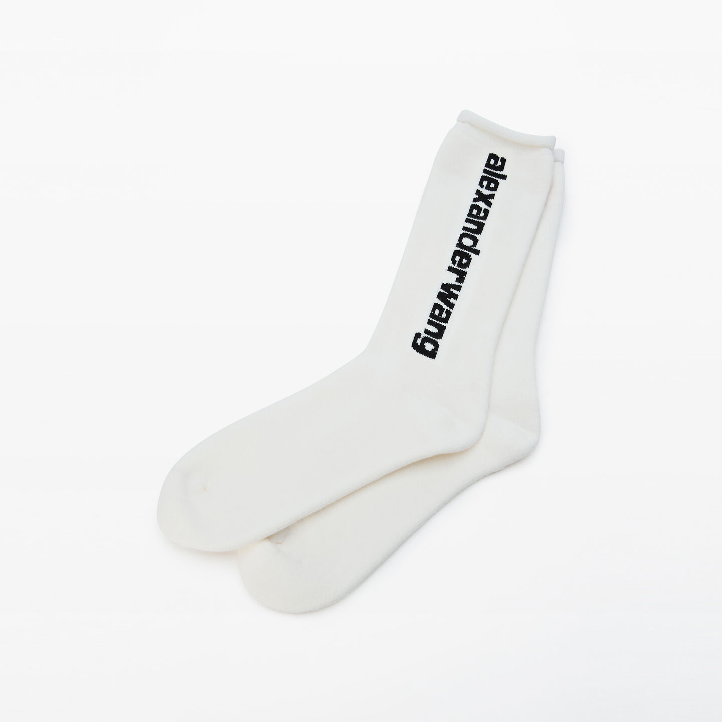 Alexander Wang Logo Sock In Cotton Terry In White