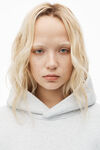alexander wang hoodie in dense fleece  vintage heather grey