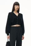 Alexander Wang black long sleeve cardigan with v neck