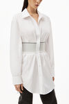 alexander wang コットンポプリン ロゴエラスティック ドレス white