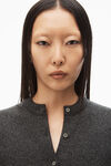 Alexander Wang charcoal melange crystal hotfix shrunken cardigan in wool