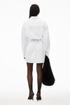 alexander wang 棉质腰部系带衬衫连衣裙  white