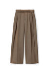 wrap tie trouser in herringbone wool