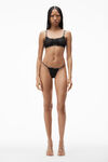 alexander wang bandeau bra in athletic mesh black