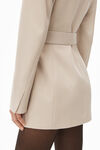 alexander wang belted blazer dress in wool tailoring feather