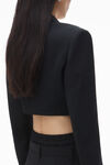 Alexander Wang black blazer da smoking corto in lana sartoriale