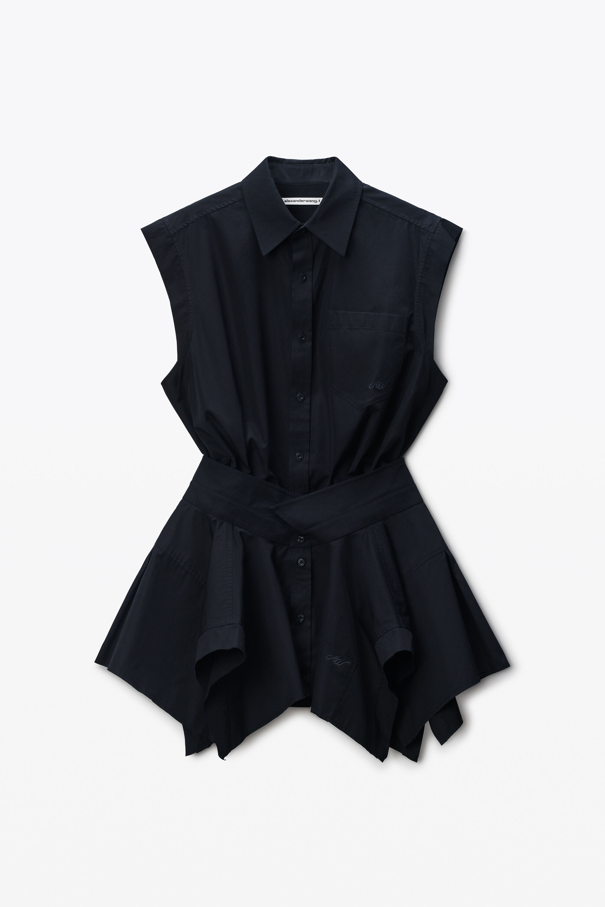 ALEXANDER WANG シャツワンピース Black Pre-Styled Cotton Shirtdress in BLACK | alexanderwang®