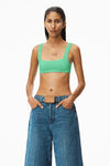 alexander wang bikini top in textured jacquard jersey mint julep