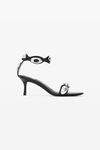 alexander wang dome 65 mid heel goatskin sandal  black