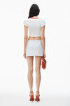 alexander wang lettuce hem baby tee in micro rib jersey white