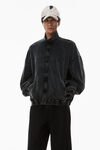 alexander wang giacca sportiva in velour con logo washed pepper