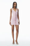 Alexander Wang pink chalk 透明褶饰背心迷你连衣裙
