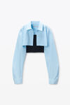 Alexander Wang black/blue pre-styled cami & cropped button up twinset