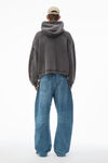 Alexander Wang vintage grey 男士棉质毛圈布加大款拉链连帽衫