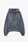 Alexander Wang washed asphalt puff logo hoodie in structured terry
