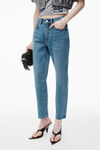 alexander wang og high-rise stovepipe jean in denim vintage medium indigo