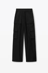 alexander wang logo waistband cargo  rave pant  black