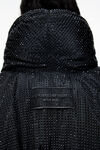 alexander wang crystal hotfix cropped puffer jacket  black