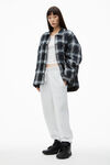 alexander wang sweatpant in dense fleece vintage heather grey