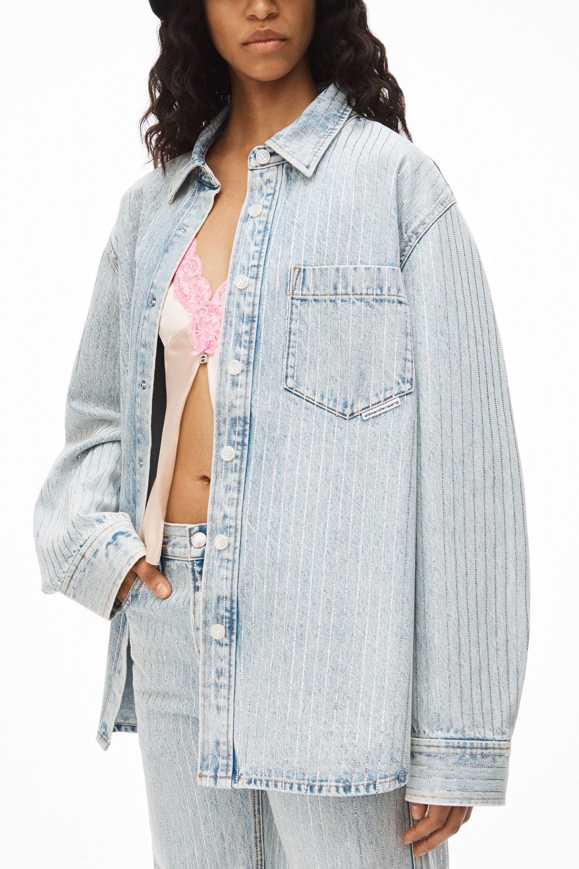 alexanderwang CRYSTAL STRIPE OVERSIZED 