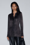 Alexander Wang washed charcoal crystal hotfix slim-fit shirt