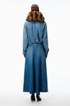 Alexander Wang vintage marbled blue a字形中长款牛仔布半身裙