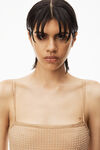 alexander wang 轻薄网眼透明烫钻吊带连衣裙 ginger
