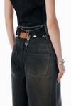 Alexander Wang dark grey melange graue weste aus wollmischgewebe mit kettenglieder-detail