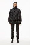 alexander wang 皱褶尼龙烫钻教练夹克 black