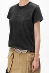 LOGO EMBOSSED ACID WASH SHRUNKEN TEE