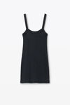 Alexander Wang washed black minidress in waffle-knit cotton stretch