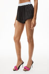alexander wang negligee tap short in silk charmeuse black